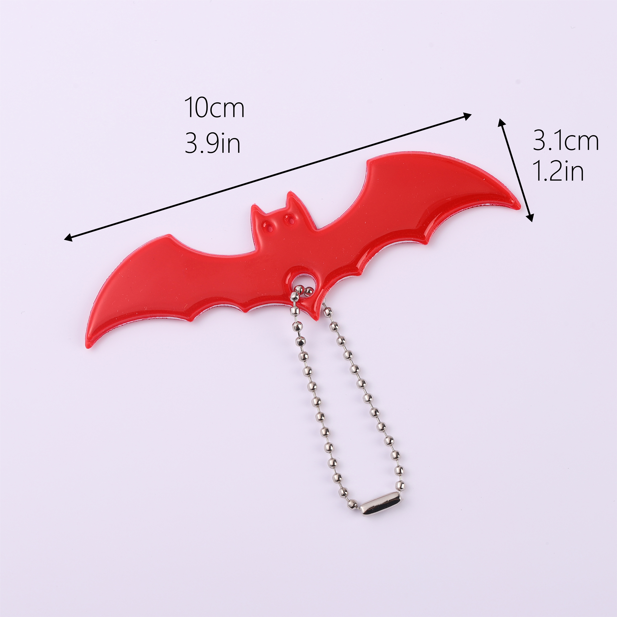 Bats Shape Glow-in-the-Dark Backpack Keychain with Night Visibility Up to 200M - High Reflectivity PVC Safety Warning Accessory