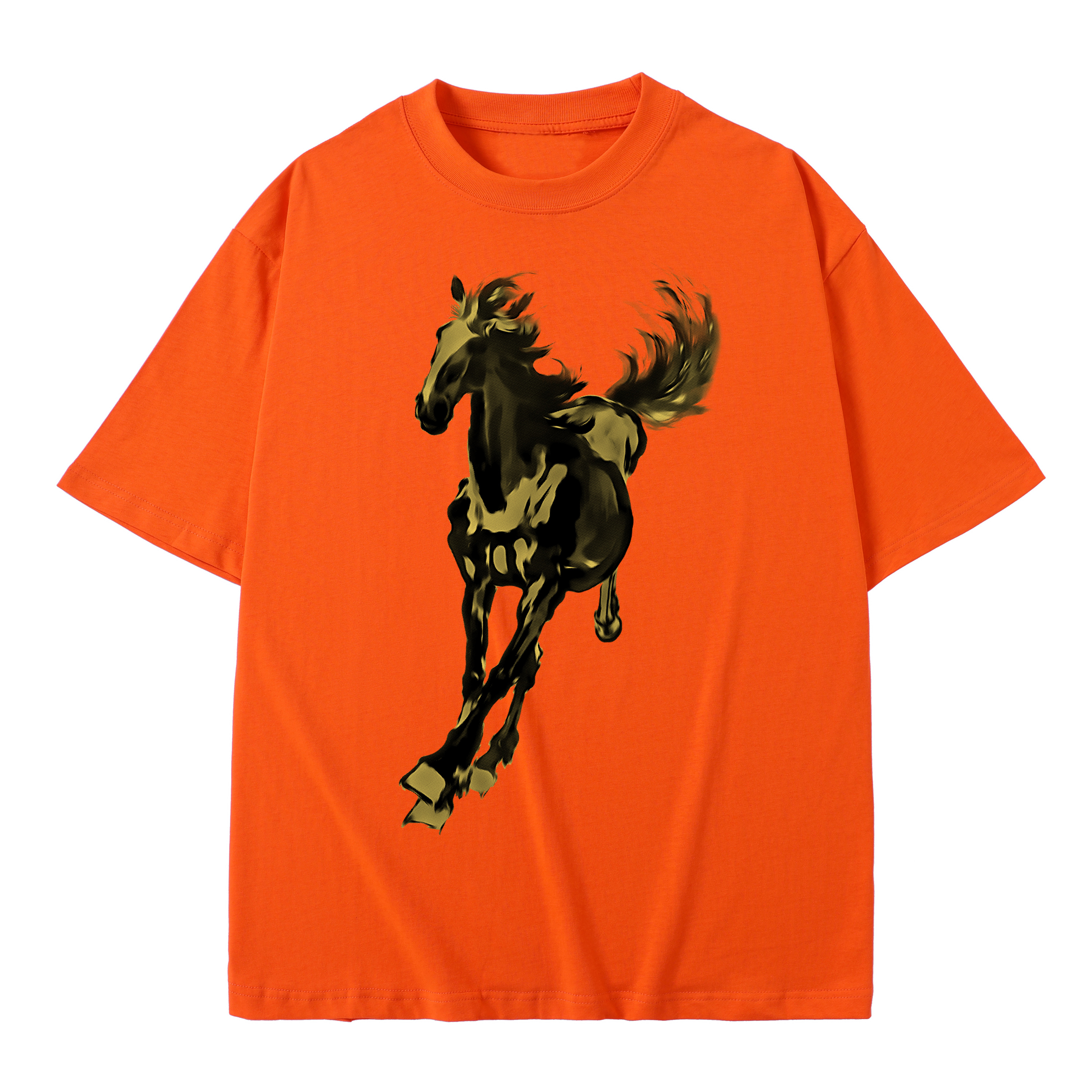 T-shirt men's top designer cotton T-shirt Silver the golden fine horse short sleeved clothing high-quality fashionable T-shirt BROADTRUE