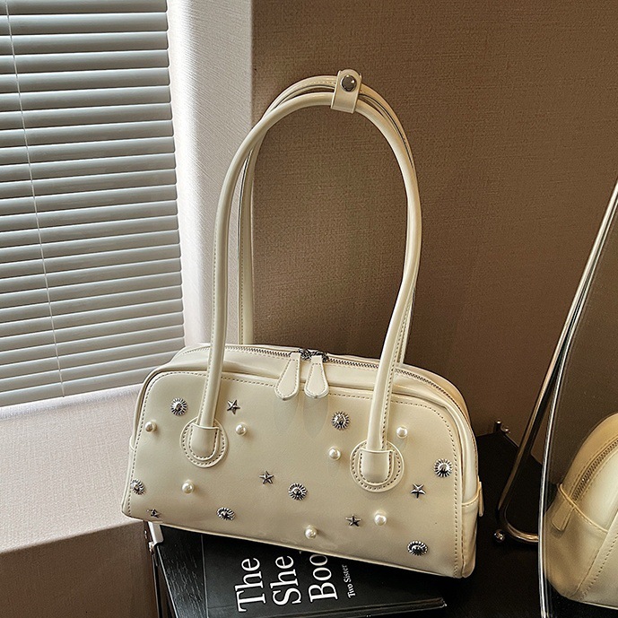 designer Korean Style Niche Design Biker Style Simple Single Shoulder Underarm Bag for Women 2025 Summer New Large Capacity Tote Bag