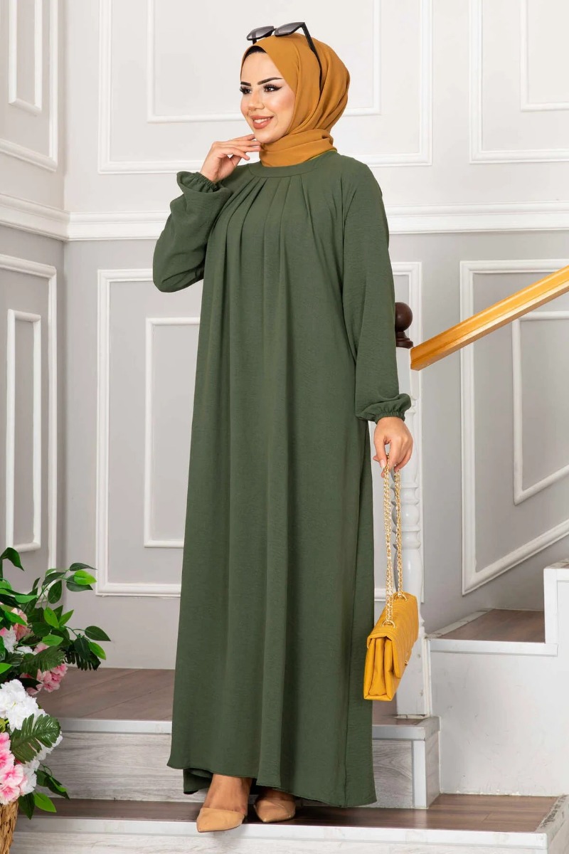 Solid Color Long Dress Muslim Islamic Clothing Dubai Abaya Muslim Dress Hitam Pakistan Dress for Women Butterfly Black Abaya