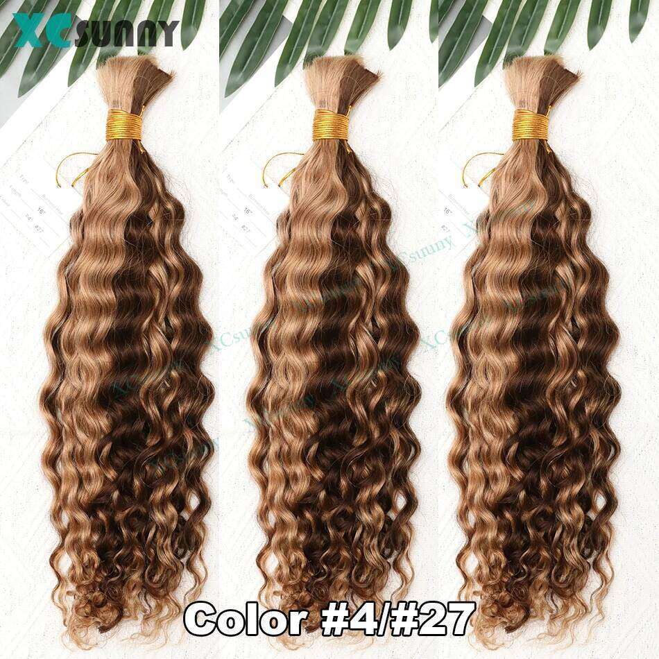 Curly Human Braiding 27 613 Loose Deep Wave 4 30 Double Drawn Bulk Hair For Boho Braids