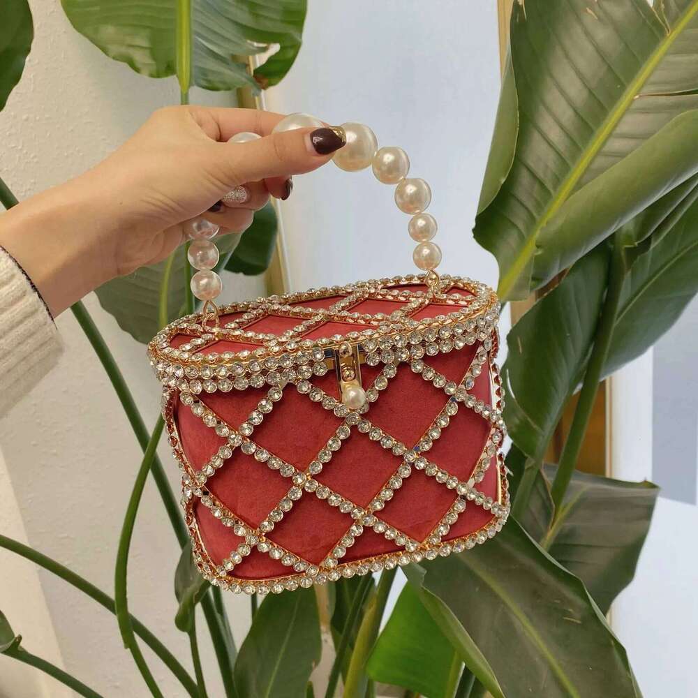 Rhinestone Evening Women Skeleton Dia Purse Shiny Handmade Birdcage Vegetable Basket Clutch For Wedding Bag