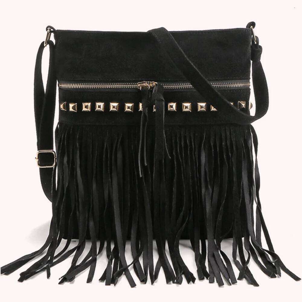 Women's Bags Designer Fringe Design Messenger With Adjustable Strap Everyday Trendy Leather Shoulder Bag Tassel For Autumn And Winter