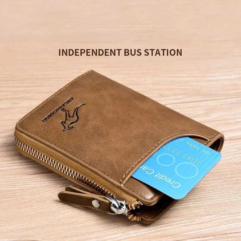 Mens Wallet Leather Business Card Holder Zipper Purse Luxury Wallets for Men RFID Protection Purses Womens Luxury Wallet T250604