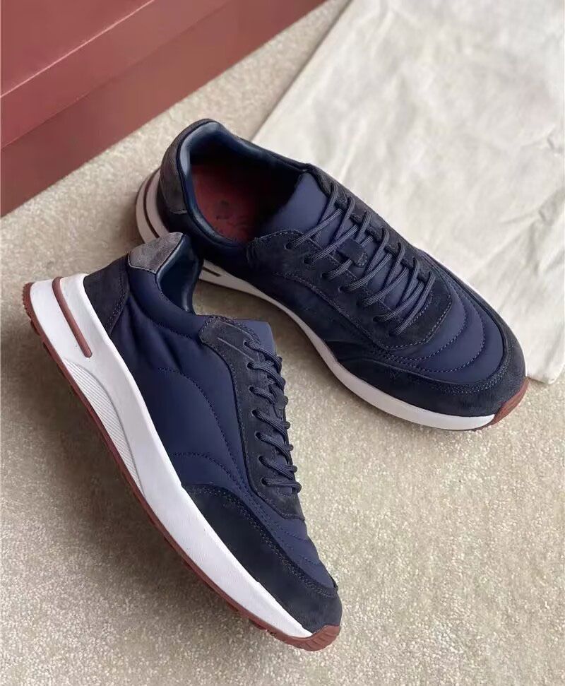 Famous Brand Men Weekend Walk Suede-trimmed Sneakers Shoes Rubber Soles Runner Sports Mesh Technical Comfortable Party Dress Casual Walking Designer Shoe EU38-46