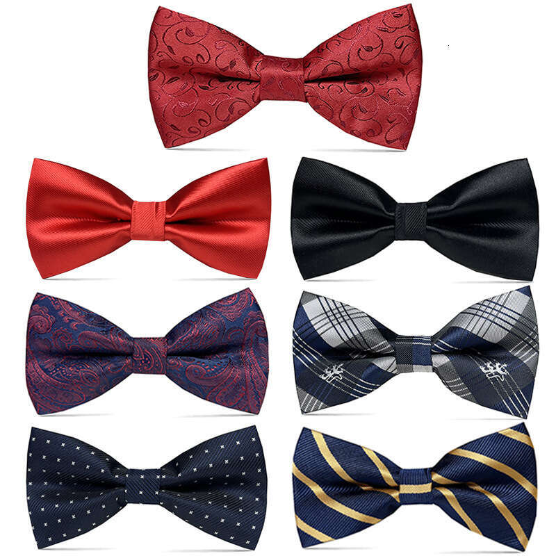Men's Wine Red Bow Tie for Wedding Groomsmen - British & Korean Style Suit Accessory