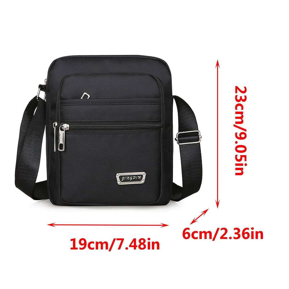Four Layer Zipper Waterproof Single Shoulder Messenger Business Bag Wallet