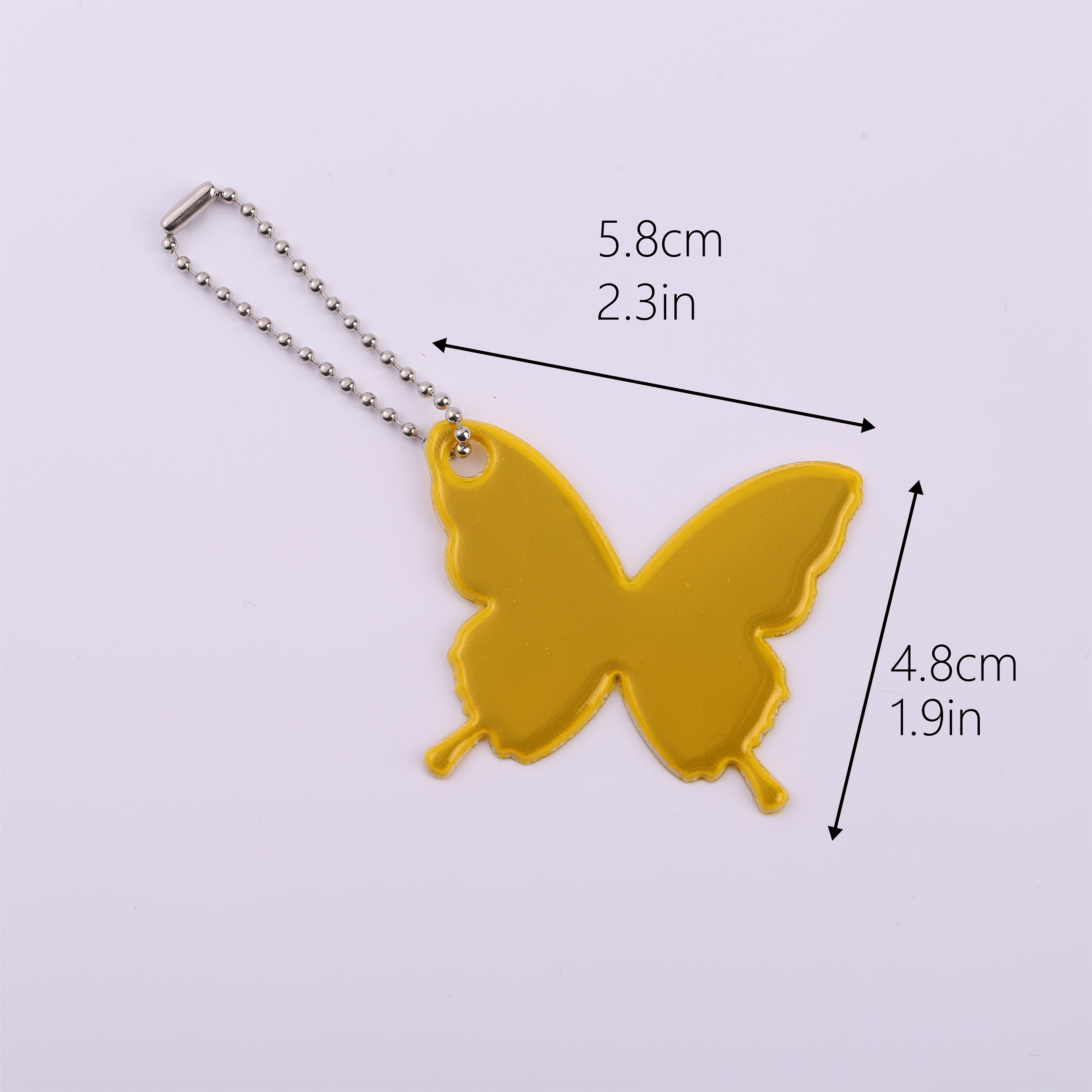 Reflective Butterfly Shape Backpack Pendant Enhancing Evening Visibility - Customizable Bulk Orders Available
