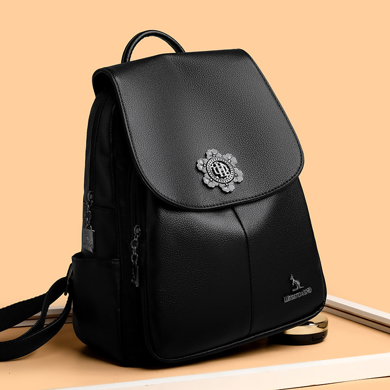 Free Shipping Middle-aged Women's Backpack Texture New Mother And Baby Bag Lightweight Backpack Soft Leather Large Capacity Travel Bag Mother Bag