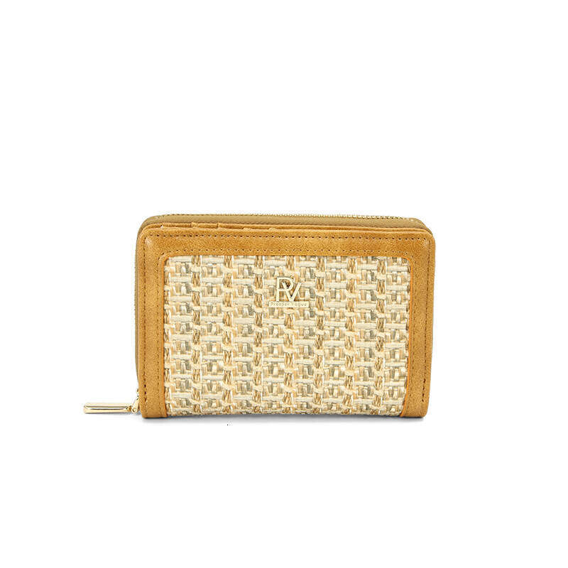 Korean Style Wallet for Women, INS Fashion, Patchwork Woven PU, Anti-theft, Multi-functional Short Coin Purse