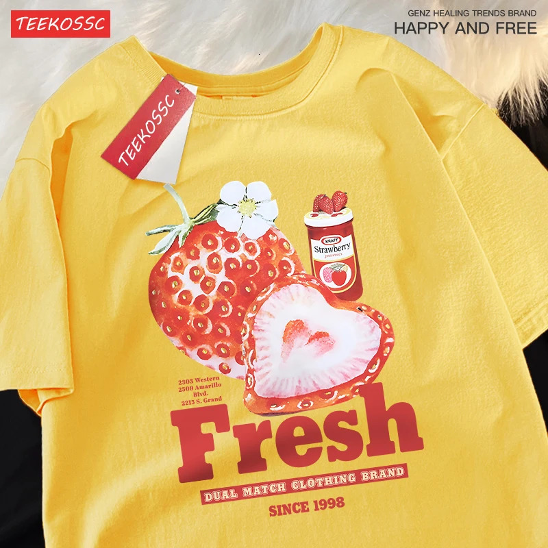 Fresh Strawberries Since 1998 Tshirts Men Women Comfortable Casual T Shirt Couple Cotton T Shirts Loose Crewneck T-Shirt 250604