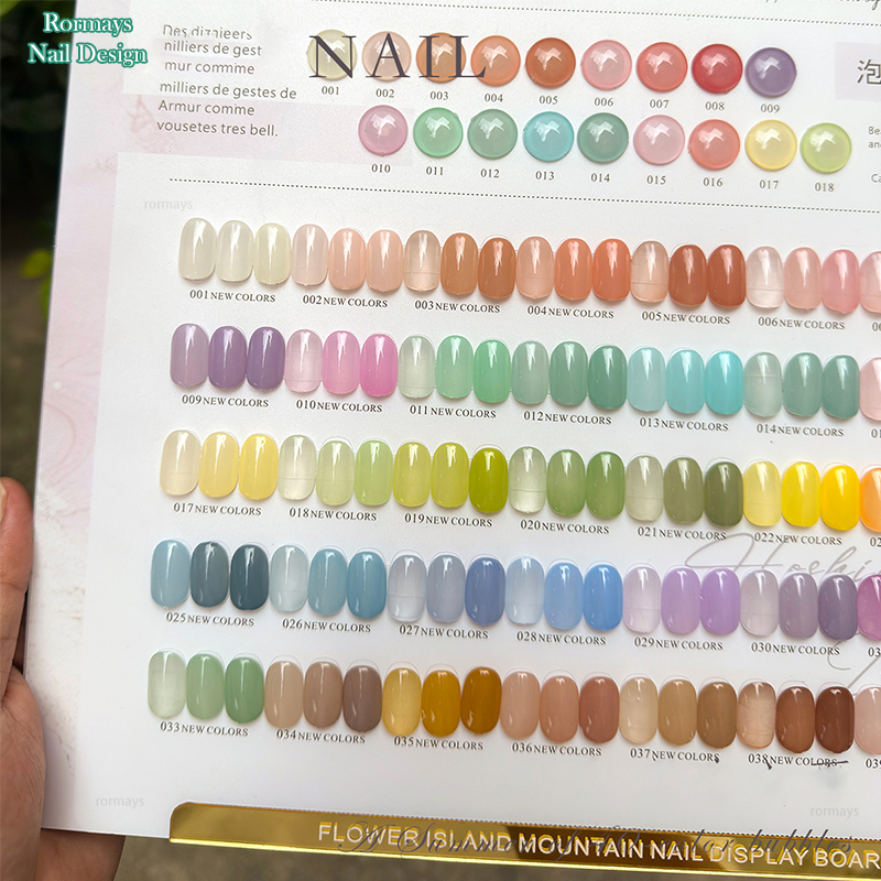 Rormays spring summer transparent gel polishing 40PCS mixed varnish semi permanent macaron jelly color ultraviolet LED ice cream Wholesale factory