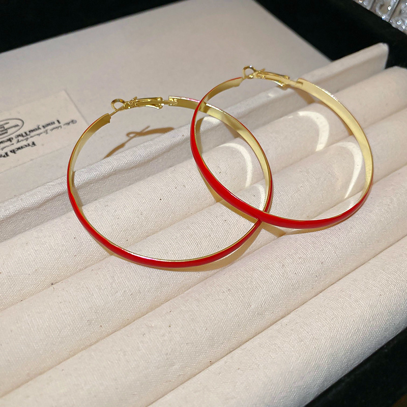 Ankela Red Personalized Geometric Earrings, Versatile, High end, Elegant, Earrings, Earrings, Buckles, Fashionable