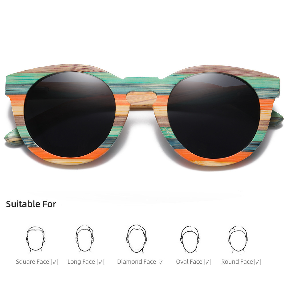 GM Fashion Skateboard Wood Bamboo Sunglasses Polarized Womens er Wood Sunglasses UV400 241114