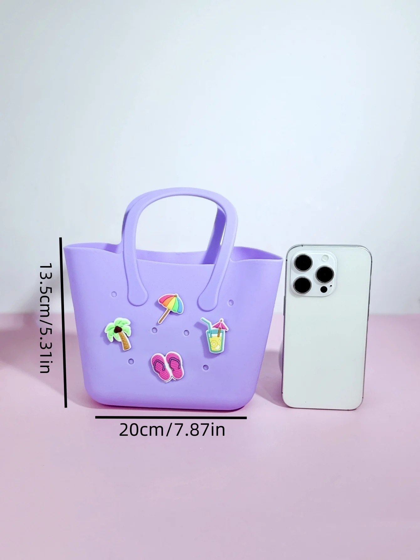 1 piece of silicone hole bag diy parent-child handbag storage hole hollow mobile phone bag beach bag handbag mother and baby b 250603