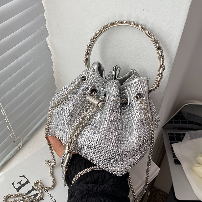 Texture fashion French Shoulder Bag fashion Diamond Inlaid Handbag Women s Autumn New Chain Designer Women s Fashion Crossbody Bag