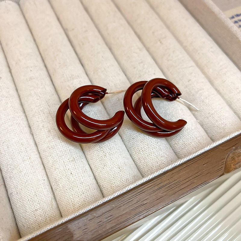 Ankela Red Personalized Geometric Earrings, Versatile, High end, Elegant, Earrings, Earrings, Buckles, Fashionable