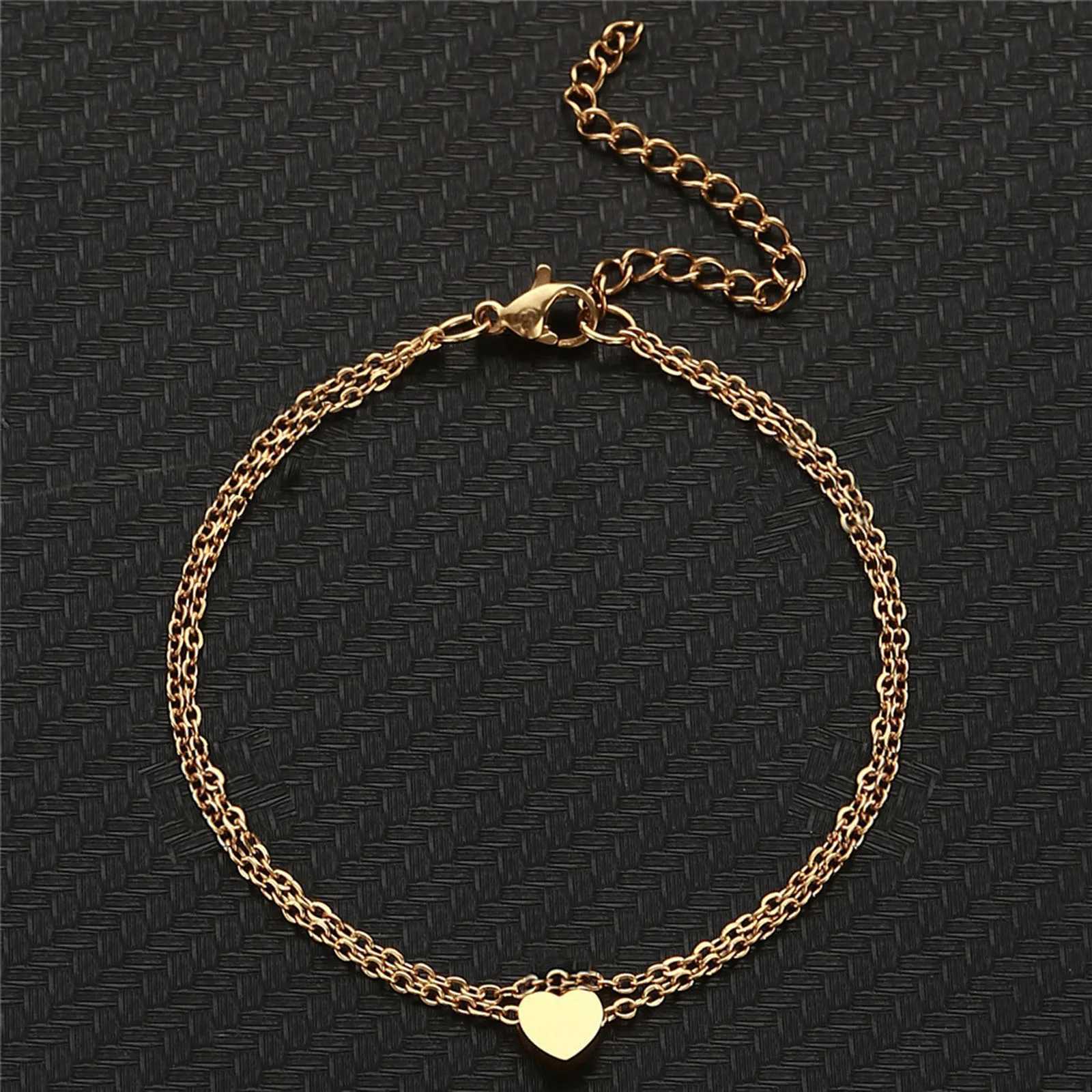304 Stainless Steel Stylish Link Cable Chain Multilayer Layered Anklet Sandals Barefoot Beach Leg Bracelet 25cm(9 7/8) long W250604