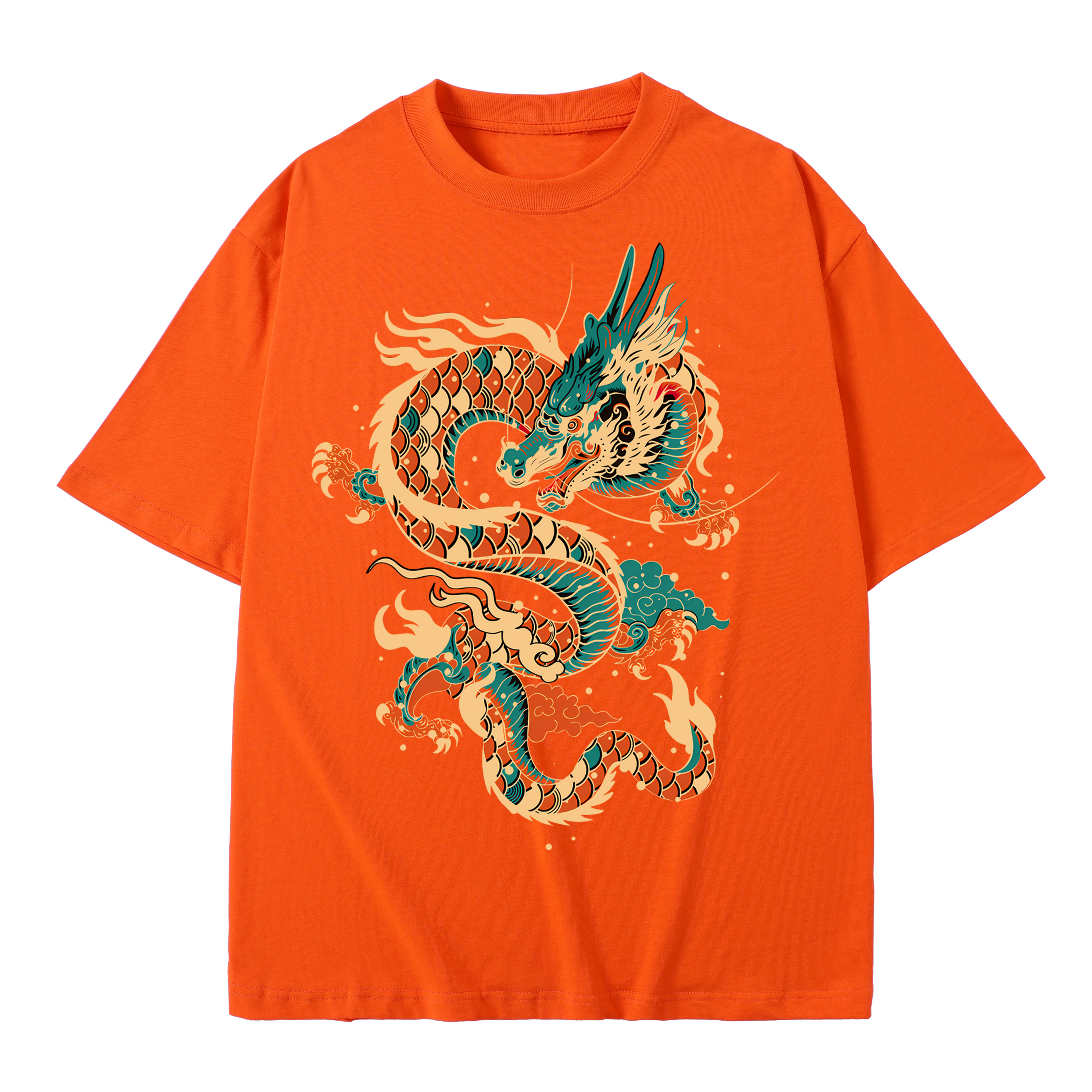 T-shirt men's top designer cotton T-shirt the dragon short sleeved clothing high-quality fashionable T-shirt BROADTRUE