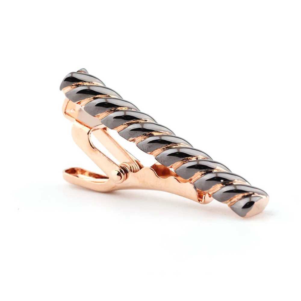 Two Tone Threaded Tie Clip Simple Fashionable Mens French Suit Tailcoat Accessories Party Banquet Gifts Creative Versatile W250604