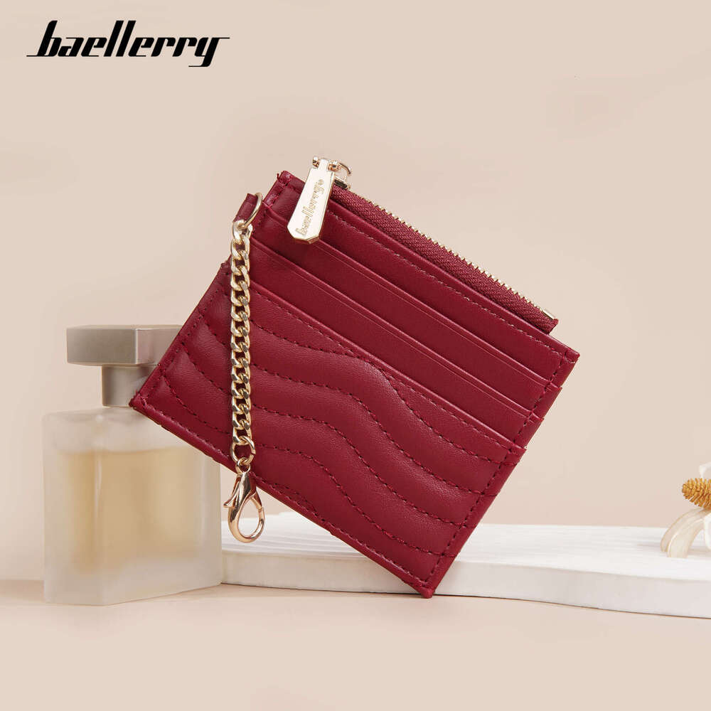 New Women's Card Holder Baellerry Quilted Multi-Card Slot Chain Mini Compact Coin Purse
