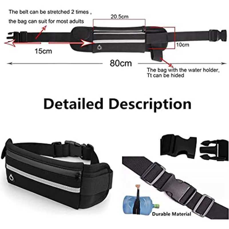 Waterproof Run Waist Belt Bag Men Women Sports Bag Cycling Running Gym Belt Bag Male Waist Bag Sports Fanny Pack Jogging Bag W250604