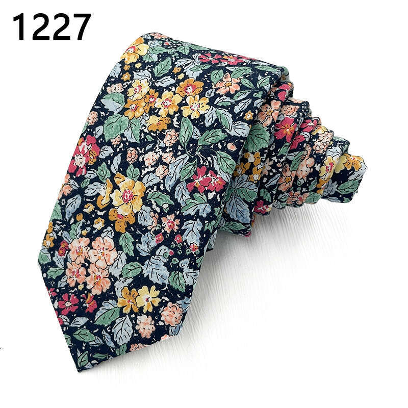 pure cotton printed solid color mens wedding handtied small 6cm floral tie straight