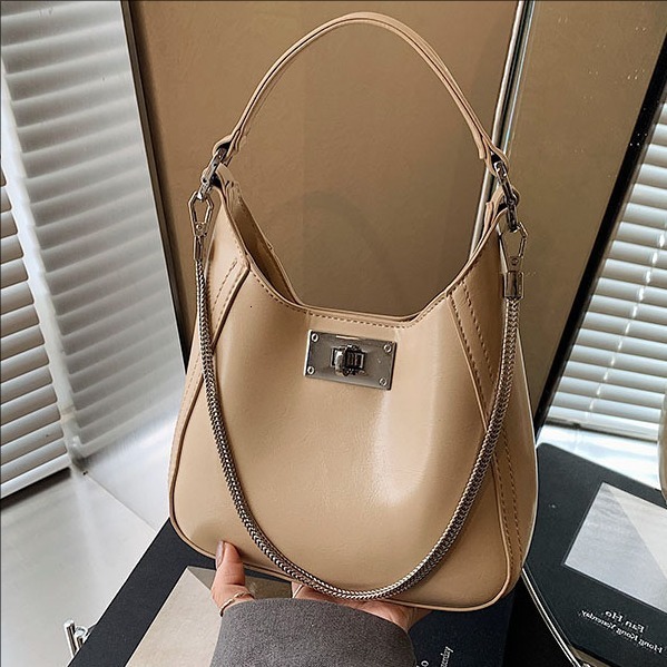designer Korean Style Simple Soft Leather Shoulder Underarm Bag for Women 2025 New Commuter Handheld Bucket Bag Casual Fashion Crossbody Bag