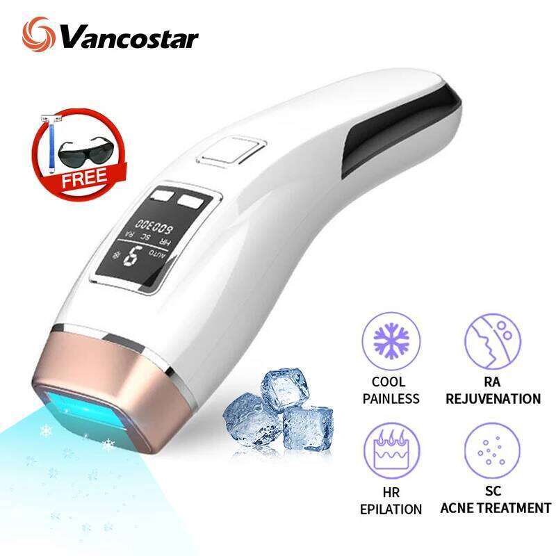 Vancostar 4In1 Laser Hair Removal IPL Epilator Cooling LCD Acne Treatment Rejuvenation For Home Bikini Trimmer Device