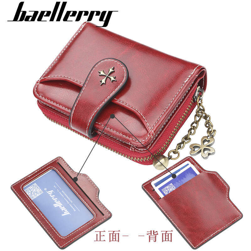 Baellerry New Women's Wallet Fashion Tassel Zipper Short Multi-Card Slot Card Holder High-End Coin Purse