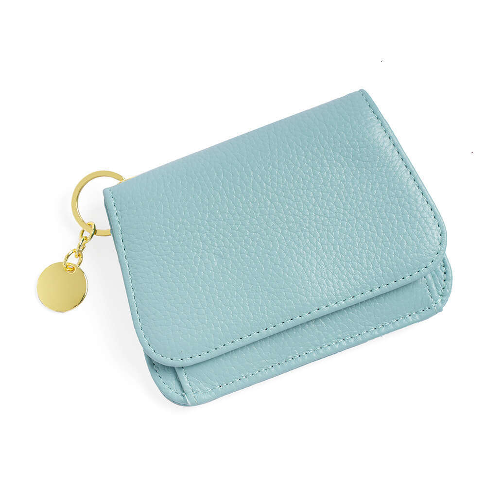 Korean Style Women's Wallet Genuine Leather Short INS Cowhide RFID High-end Card Holder Zipper Coin Purse