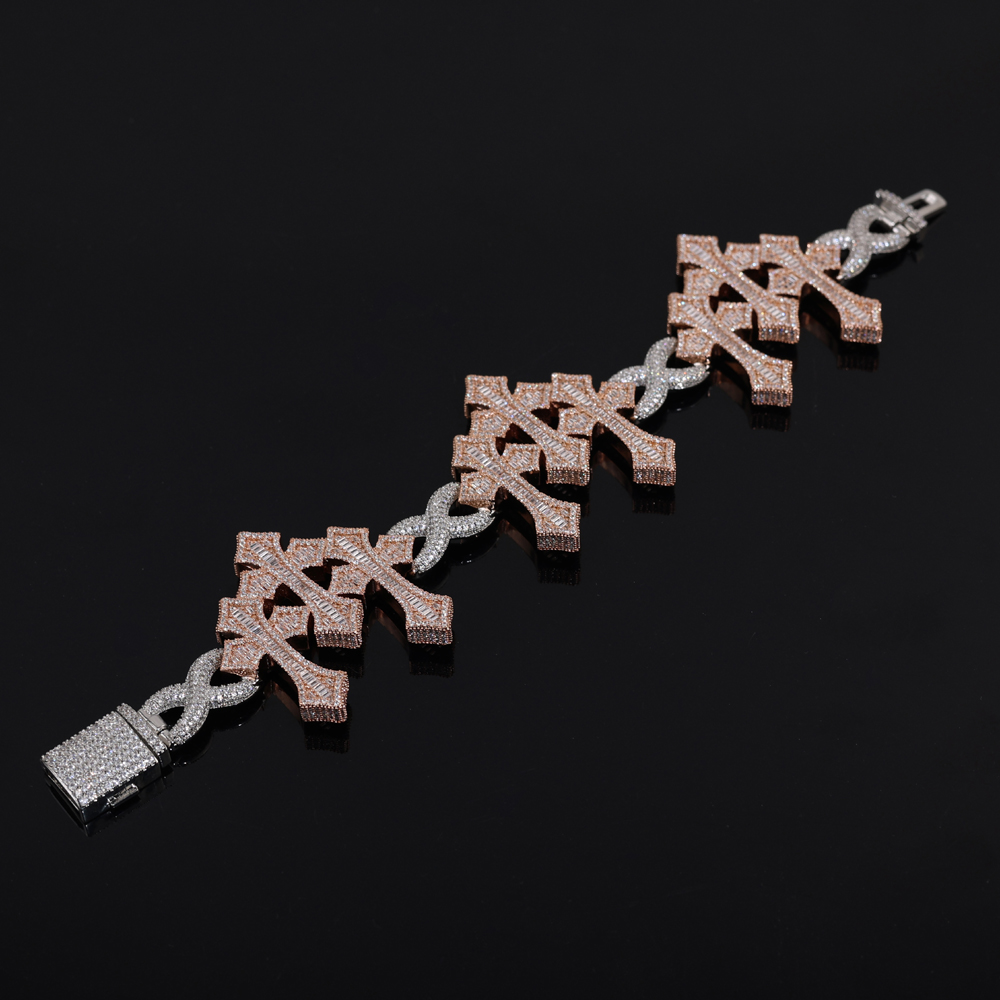 sdzstone 2025 NEW design Vintage Cross Pendant Iced Out Baguette Cubic Zircon Charm Fashion Necklace Hip Hop Jewelry Gifts For Women Men