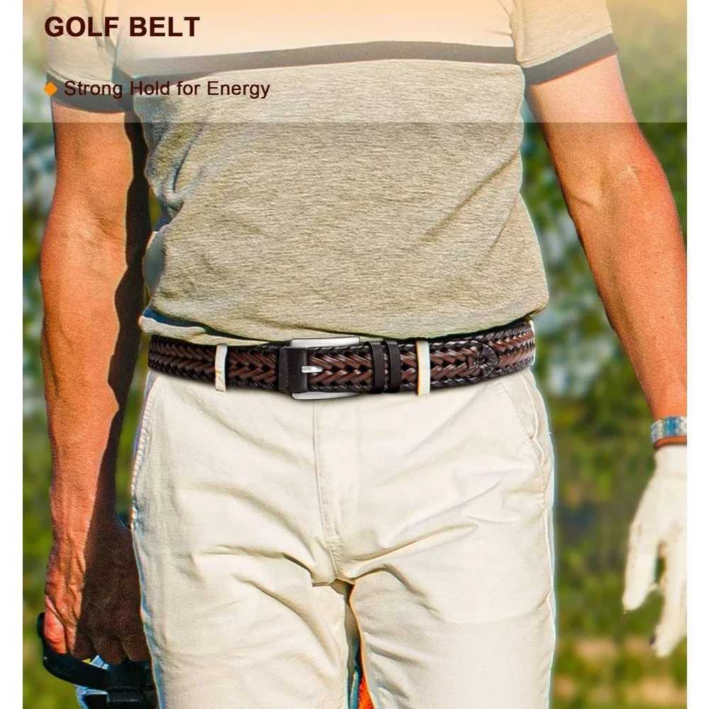 Belts Leather Woven Braided Belts for Gift Men Casual Jeans Golf W250604
