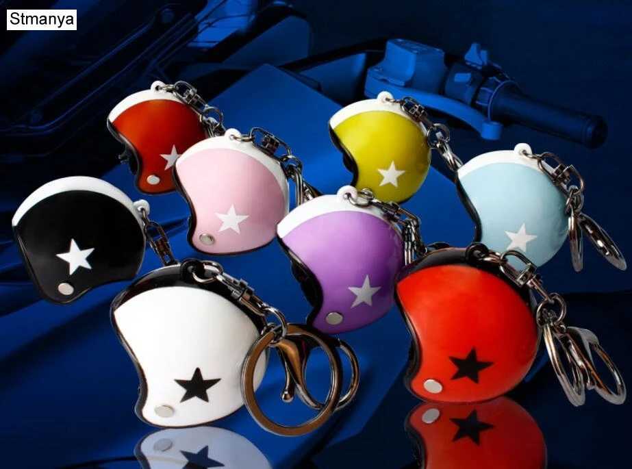 New Motorcycle Helmets Key chain Women men Cute Safety Helmet Car Keychain Bags Hot Key Ring gift Jewelry M250604