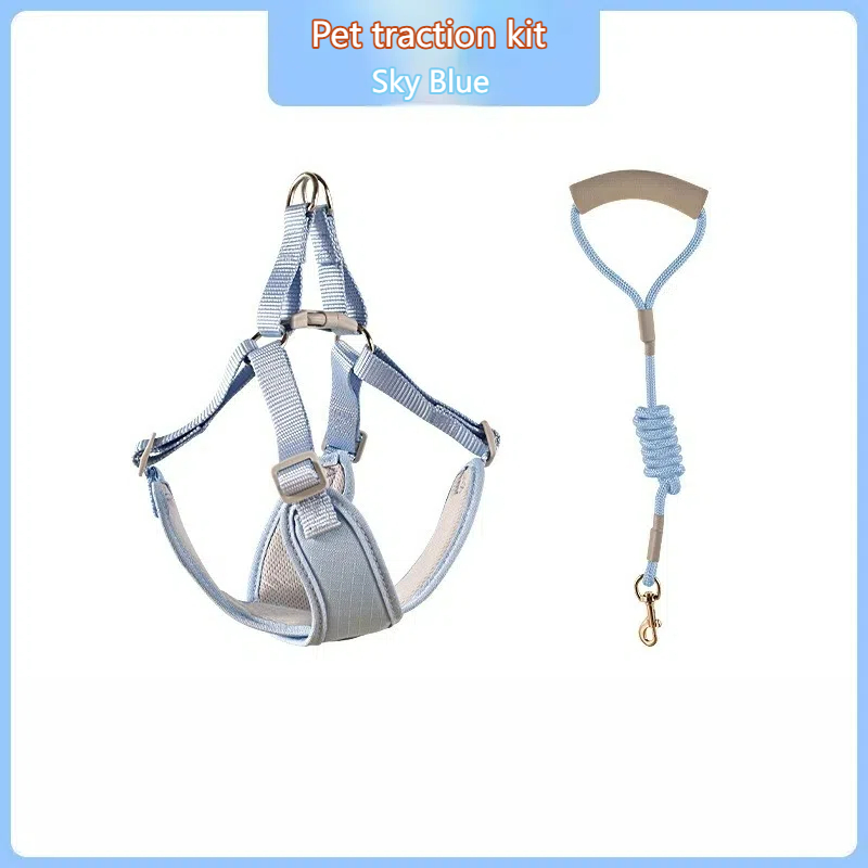 X-shaped Breathable Macaron Pet Harness & Leash Set for Small Dogs & Cats