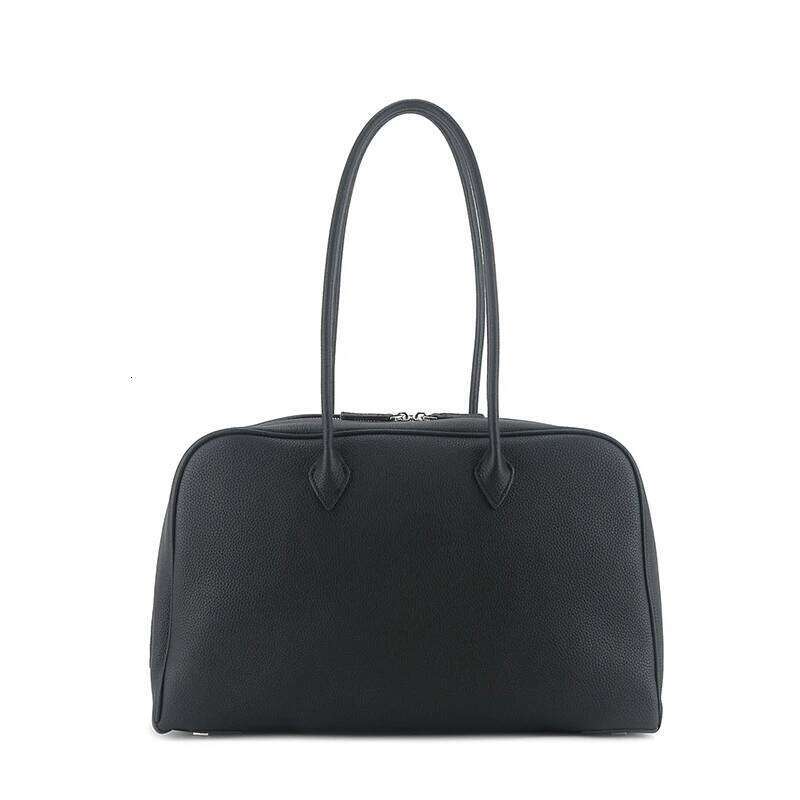 Women's Bags Designer Brand Genuine Leather Retro Lychee Pattern Handbags Casual Sier Zipper Shoulder Bags Women Totes