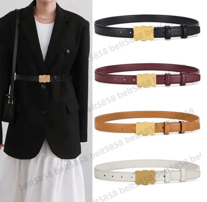 Luxury fashion buckle genuine leather belt Width Highly Quality with Box designer men women belts smooth golden buckle womens belts waistband