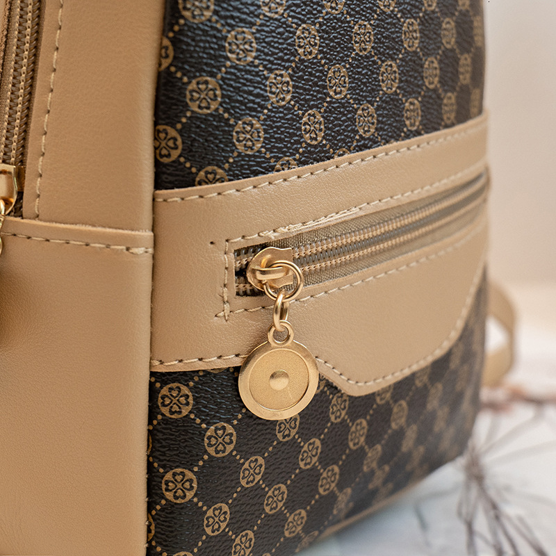 Free Shipping Women's Bag New Style Circle Print Outdoors Iron Plate Color-block Double Shoulder Small Backpack Casual Phone Bag Designer Bag Out