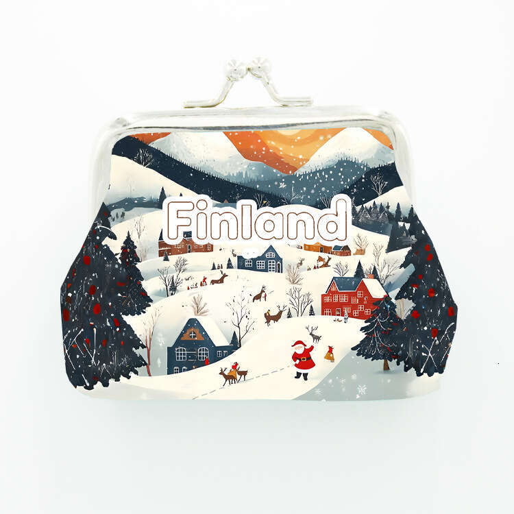 Finland Printed Purse for Women, Key and Coin Holder, Children's Mini Clutch