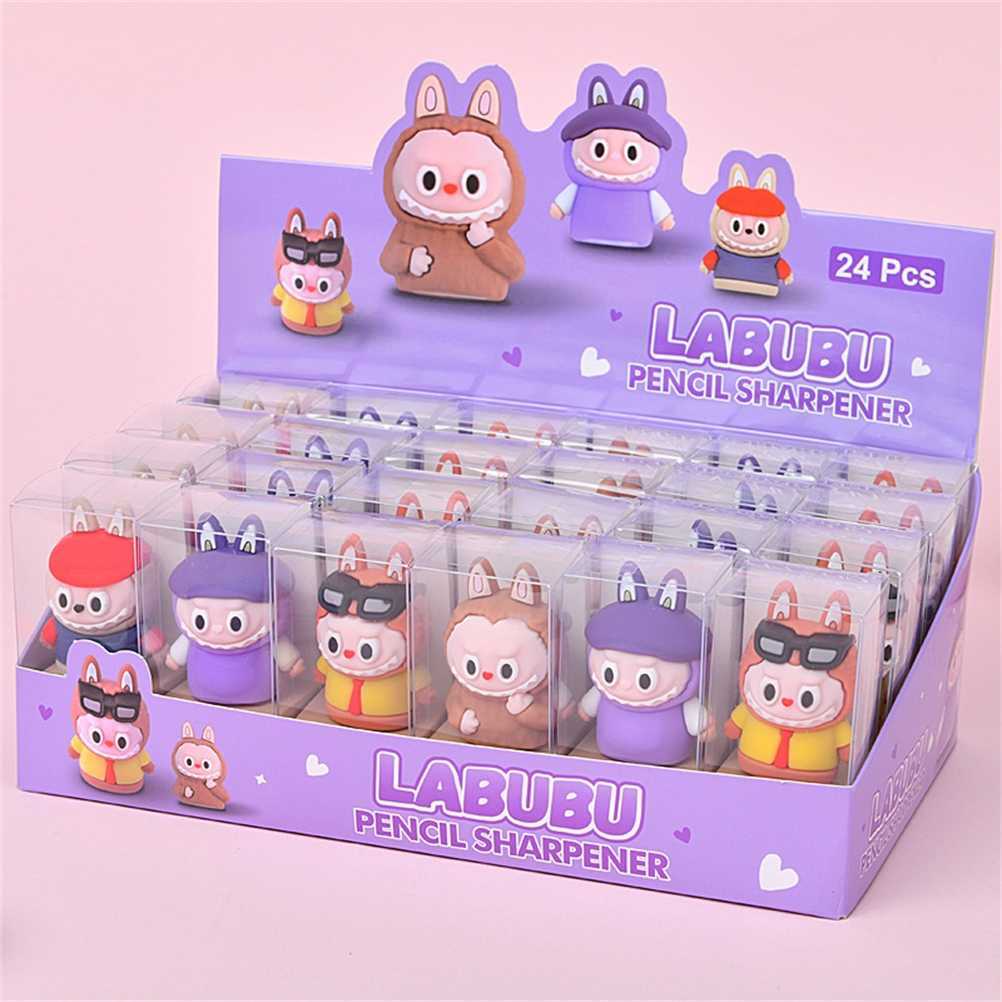 Creative Cute Labubu Cartoon Student Shaving Pencils Rolling Pencil Sharpener for Primary and Secondary School Students Stationery Prize 70% off clear