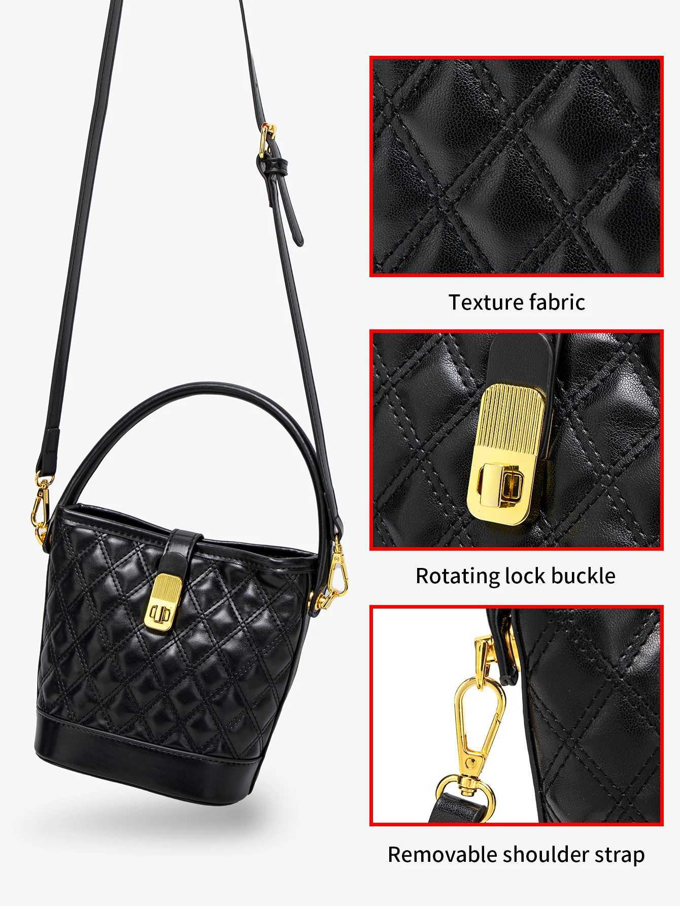 MIYIN Fashion classic quilted diamond pattern chain ladies crossbody bag simple and versatile large capacity bucket bag XJ250604
