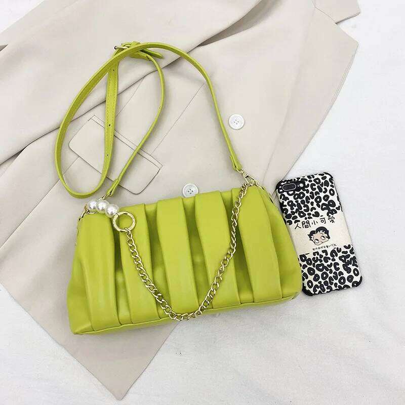 Women's Bags Designer Summer Simple Green White Yellow Small Handbags For Women Fashion Korean Daily Shopping Shoulder Ladies Party Tote Bag
