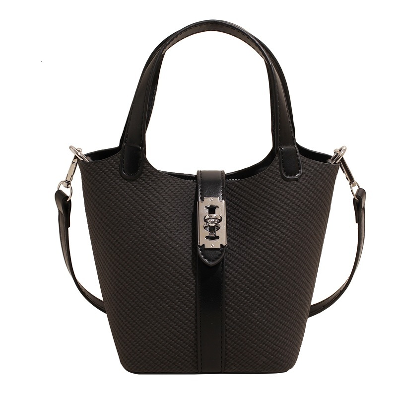 designer Korean Style Niche Mother-Daughter Bag Simple Lock Handheld Bucket Bag for Women 2025 New Daily Commuter Shoulder Crossbody Bag