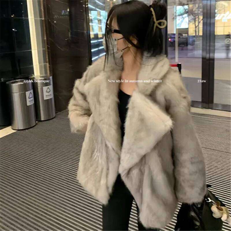 Faux Fox Fur Coats for Women, Covered Button Jacket, Thick Warm Female Clothing, England Style, New, Winter, 2025