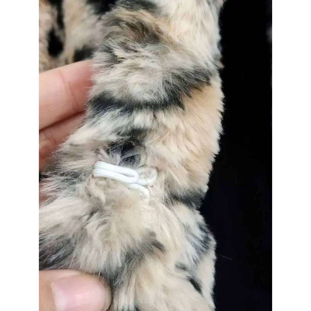 leopard Winter New Fashion Fluffy Fur Coat Women High Street lapel Collar FauxFur Jacket Female coats