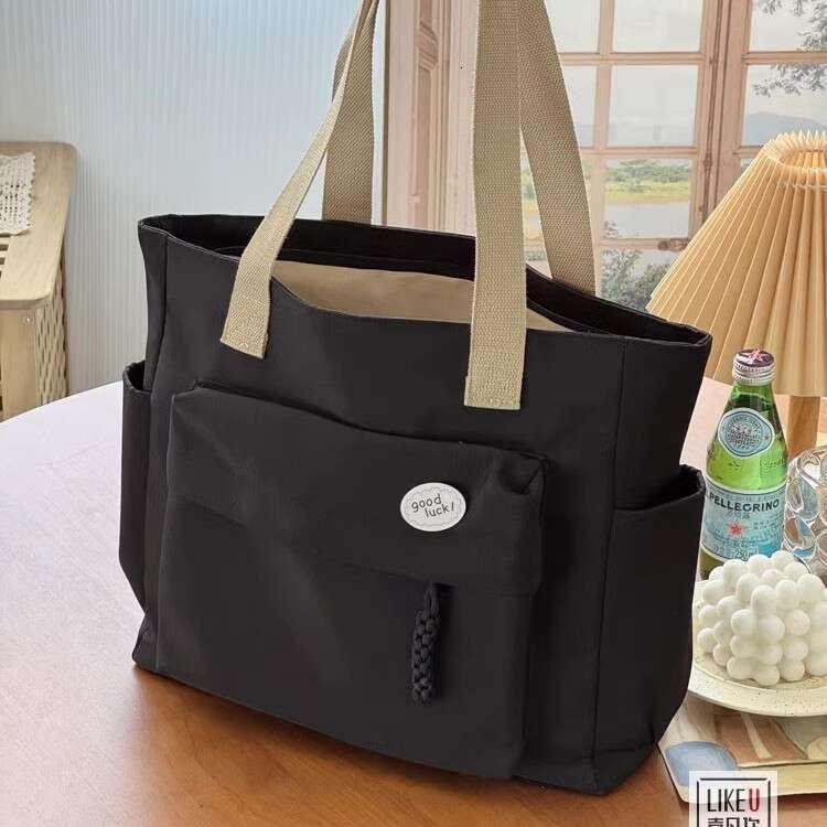 Design Rope Knot Commuter Thickened Nylon Tote Bag Casual Literary Student Simple Shoulder Handbag