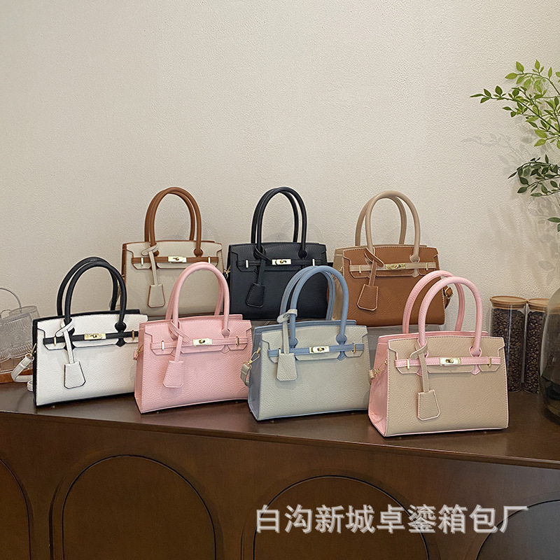 Designer Bag Fashion Ladies Handbag Leather Versatile Blue Large Zipper Rhombus Outdoor Leisure Spacious Tote