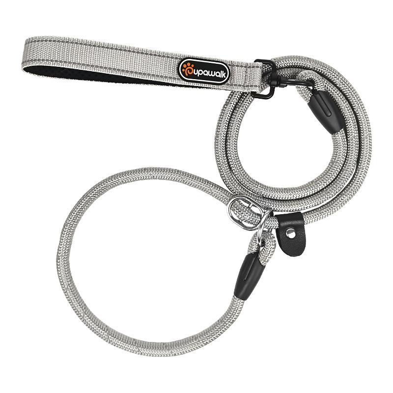 Reflective Anti-Strangulation Slip Leash for Dogs, 1.5m/2m P-Rope Dog Training Lead with Adjustable Collar
