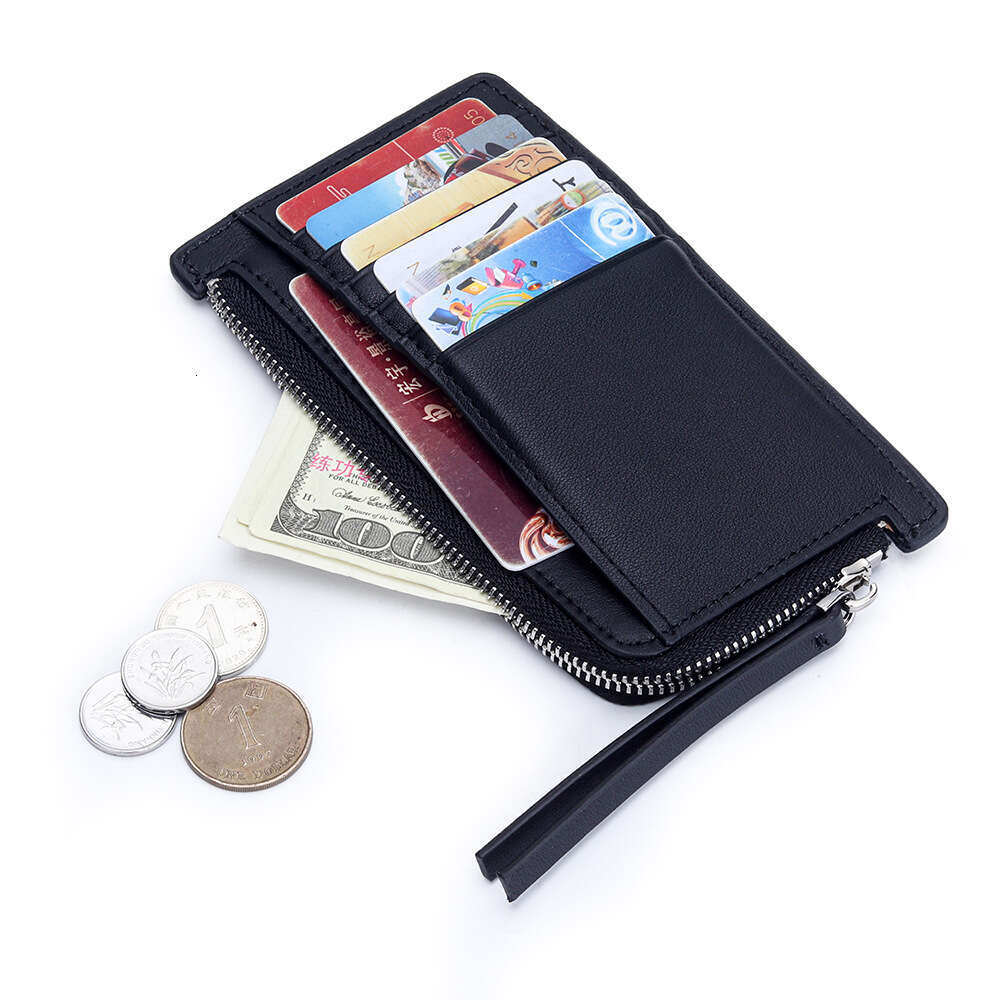 Genuine Leather Patchwork Coin Purse for Women, New Fashion Versatile Multi-Card Slot Short Wallet, Cowhide ID Card Holder