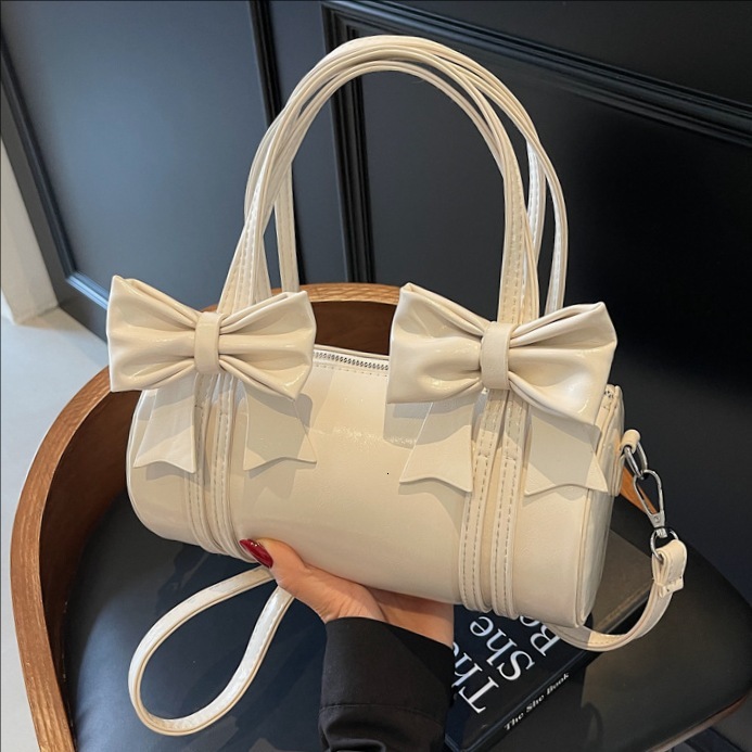 designer Trendy Niche Bowknot Handbag for Women 2025 New Versatile Shoulder Underarm Bag Casual Crossbody Cylinder Bag